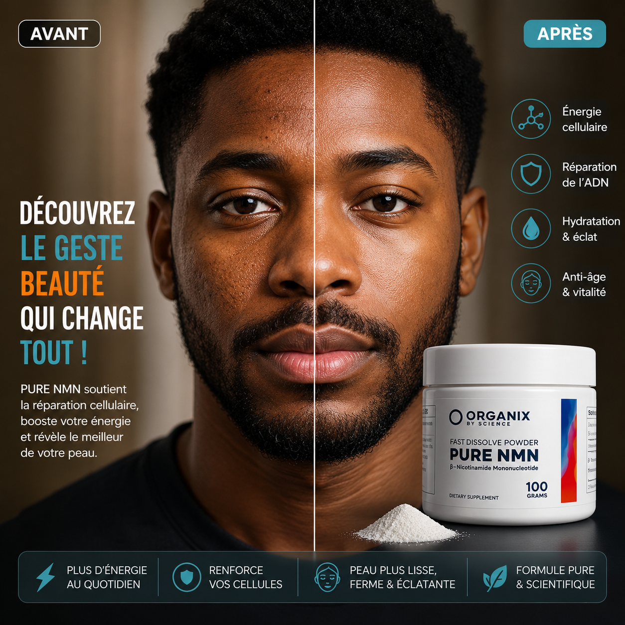 Organix™ - Poudre pure de NMN (Nicotinamide Mononucléotide) (H)