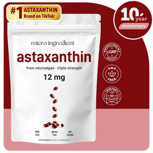 Astaxanthine 12 mg, 120 capsules molles, approvisionnement de 4 mois